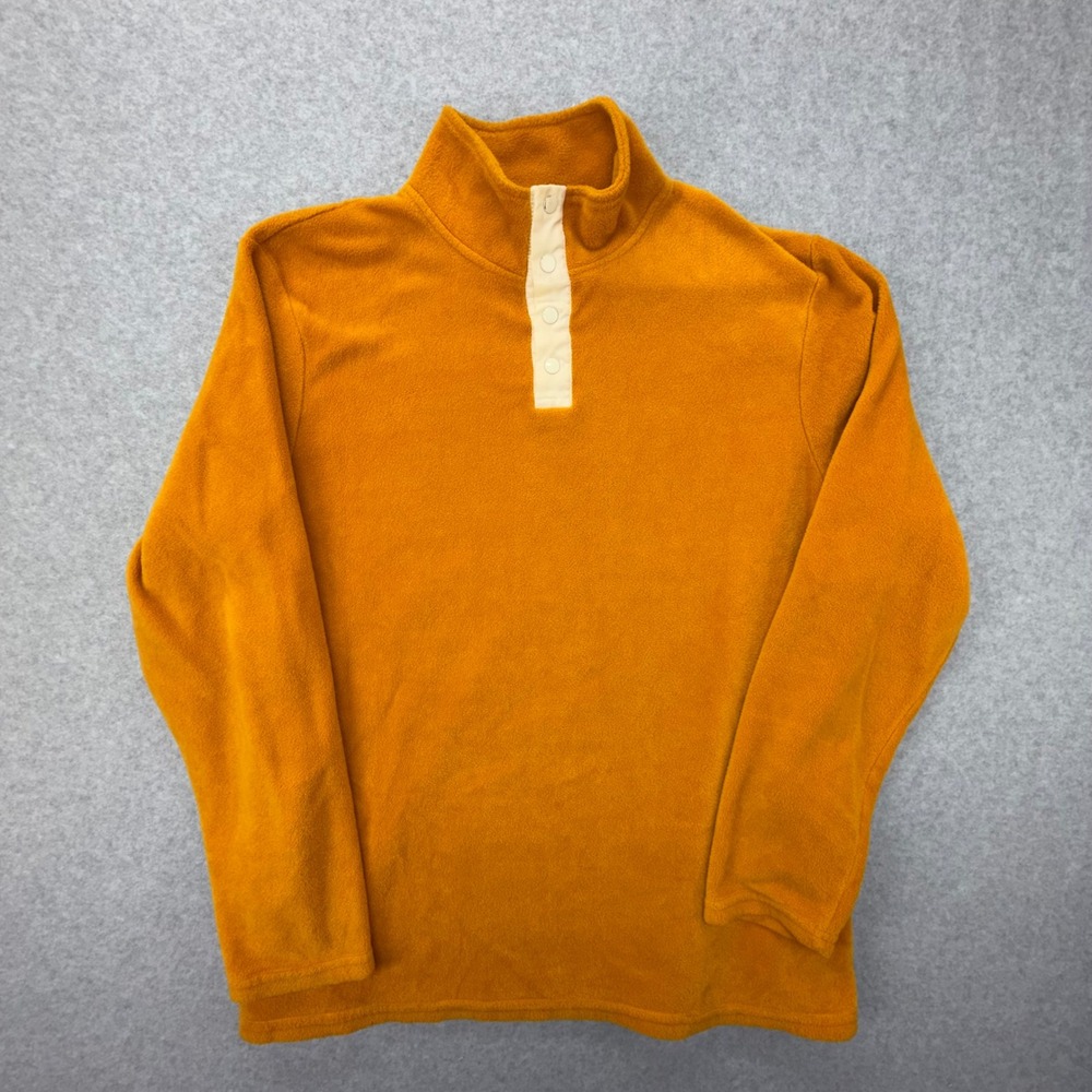 Wrangler Mens XL Mustard Yellow‎ Fleece Quarter Snap Pullover Sweater LWK885M